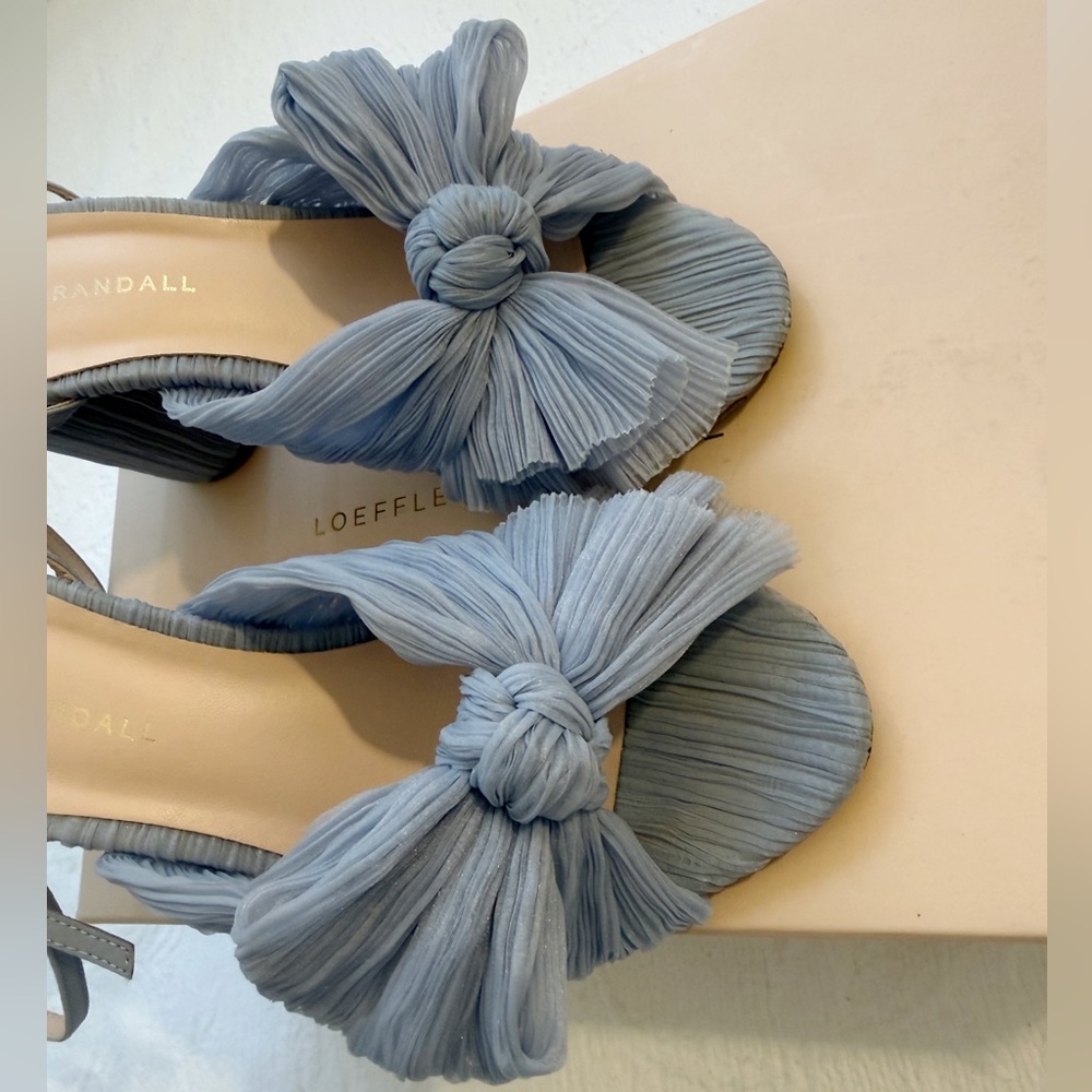 Loeffler Randall Camellia Blue Pleated Bow Heel - Picture 3 of 11